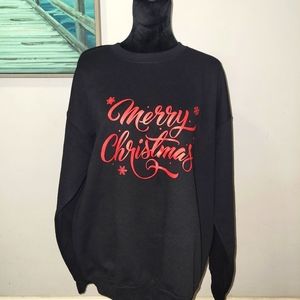 Merry Christmas Sublimatioin Printed Graphic Long Sleeve Sweatshirt